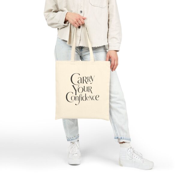 Carry Your Confidence Tote Bag – Minimalist Cotton Canvas Tote